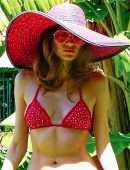 Blanca Blanco Booty in Red BIkini Photoshoot