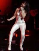 Camila Cabello in White Cutout Catsuit, Performing for Verizon Up at The Fillmore Miami Beach