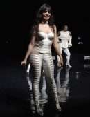 Camila Cabello in White Cutout Catsuit, Performing for Verizon Up at The Fillmore Miami Beach