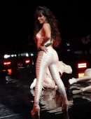 Camila Cabello in White Cutout Catsuit, Performing for Verizon Up at The Fillmore Miami Beach