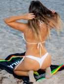 Claudia Romani Booty in Thong Bikini Photoshoot in Miami Beach