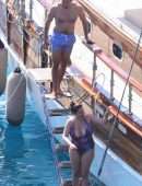 Kelly Brook Big Boobs in Swimsuit in Turkey