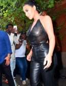 Kim Kardashian Braless See-Through at the Tonight Show with Jimmy Fallon in New York