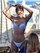 Kimberley Garner in White Bikini on the Beach in St Tropez
