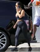 Kourtney Kardashian Cleavage at a Boxing Class in Los Angeles