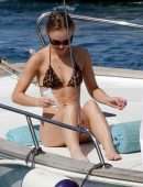 Lily-Rose Depp Booty in Bikini on a Yacht in Capri