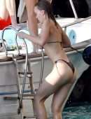 Lily-Rose Depp Booty in Bikini on a Yacht in Capri