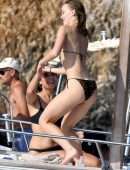 Lily-Rose Depp Booty in Bikini on a Yacht in Capri