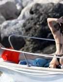 Lily-Rose Depp Booty in Bikini on a Yacht in Capri