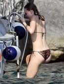 Lily-Rose Depp Booty in Bikini on a Yacht in Capri