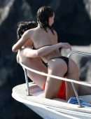 Lily-Rose Depp Booty in Bikini on a Yacht in Capri