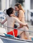 Lily-Rose Depp Booty in Bikini on a Yacht in Capri