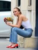 Lily-Rose Depp Braless, Out in New York