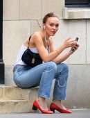 Lily-Rose Depp Braless, Out in New York
