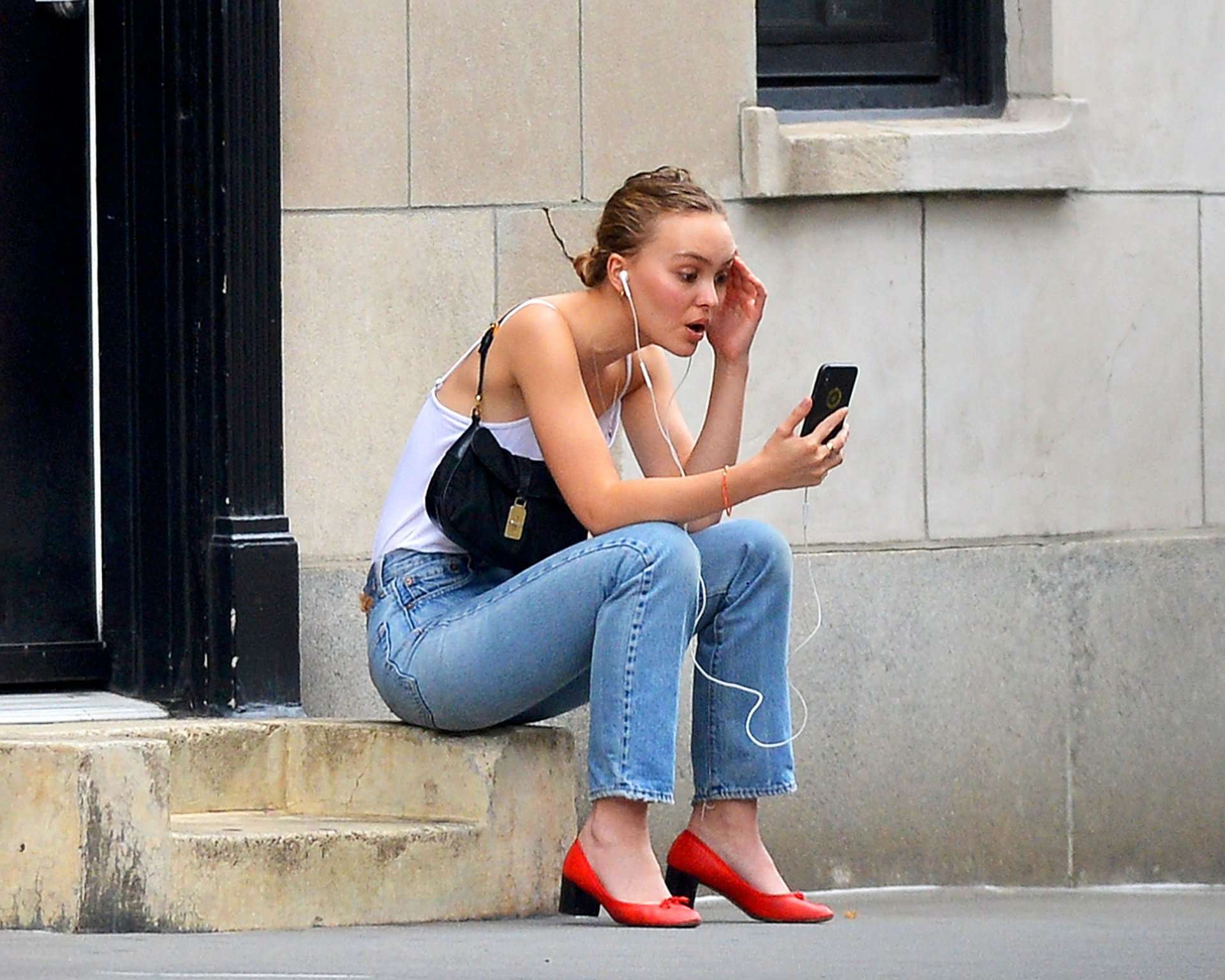 Lily-Rose Depp Braless, Out in New York