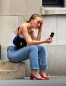 Lily-Rose Depp Braless, Out in New York