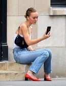 Lily-Rose Depp Braless, Out in New York