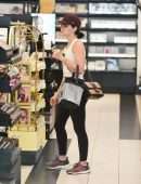 Lucy Hale Booty at Gas Station and Shopping in LA