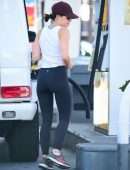 Lucy Hale Booty at Gas Station and Shopping in LA