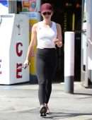 Lucy Hale Booty at Gas Station and Shopping in LA