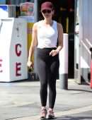 Lucy Hale Booty at Gas Station and Shopping in LA