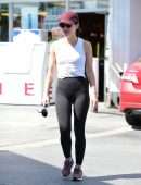 Lucy Hale Booty at Gas Station and Shopping in LA