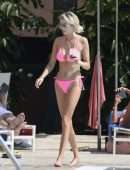 Olivia Attwood in Pink Bikini at a Pool in Marbella
