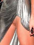 Paris Hilton Upskirt at KKW X Winnie Event at L’avenue in New York