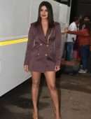 Priyanka Chopra Leggy Outside the Set of a New Movie
