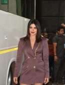 Priyanka Chopra Leggy Outside the Set of a New Movie