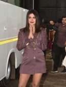 Priyanka Chopra Leggy Outside the Set of a New Movie