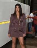 Priyanka Chopra Leggy Outside the Set of a New Movie