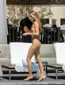 Rachel McCord Booty in Swimsut at a Pool in Hollywood