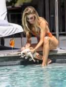 Rachel McCord Booty in Swimsut at a Pool in Hollywood