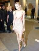 Stella Maxwell Braless at Versace Fashion Show After Party in Milan