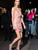 Stella Maxwell Braless at Versace Fashion Show After Party in Milan