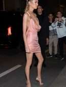 Stella Maxwell Braless at Versace Fashion Show After Party in Milan