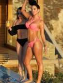 Tulisa Contostavlos Booty in Bikini by Poolside in Greece