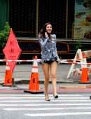 Victoria Justice Upskirt on the Set of a Photoshoot in New York