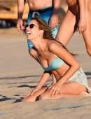 Alessandra Ambrosio Playing Volleyball in Santa Monica