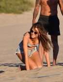 Alessandra Ambrosio Playing Volleyball in Santa Monica
