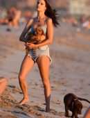 Alessandra Ambrosio Playing Volleyball in Santa Monica