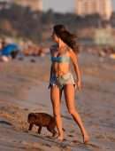 Alessandra Ambrosio Playing Volleyball in Santa Monica