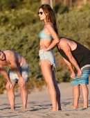 Alessandra Ambrosio Playing Volleyball in Santa Monica
