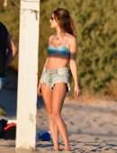 Alessandra Ambrosio Playing Volleyball in Santa Monica