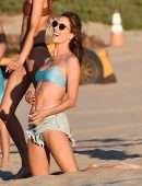 Alessandra Ambrosio Playing Volleyball in Santa Monica