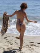 Blanca Blanco Booty for G-String Bikini Photoshoot on the Beach in Malibu