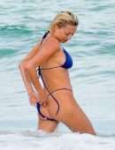 Caroline Vreeland Booty in Bikini Malfunction at the Beach in Tulum