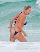 Caroline Vreeland Booty in Bikini Malfunction at the Beach in Tulum