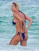 Caroline Vreeland Booty in Bikini Malfunction at the Beach in Tulum